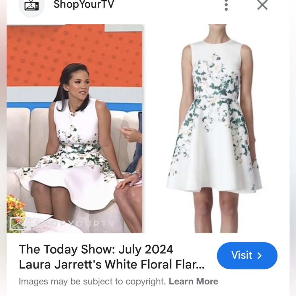 ERIN by Erin Fetherston White and Green Midi Dress - Picture 13 of 14